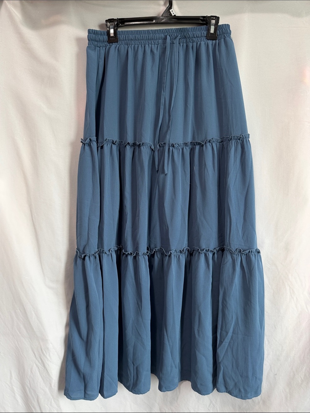 Tiered Maxi Skirt in Slate Blue